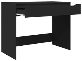 vidaXL Asztal fiókkal tárolóval Fekete 100 x 50 x 78 cm Faanyag