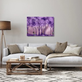 Kép - Szarvasok egy varázslatos erdőben (üvegen) (70x50 cm)