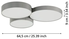 Eglo 900855-LED RGBW Dimmelhető mennyezeti lámpa BARBANO-Z 3xLED/7,5W/230V szürke