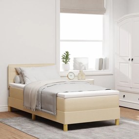 Box Spring Ágy Matraccal Krém 90x190 cm Szövet