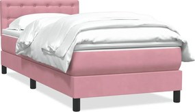 vidaXL Box Spring ágy matraccal rózsaszín 100x220 cm bársony