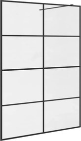 vidaXL fekete zuhanyfal átlátszó ESG üveggel 140 x 195 cm