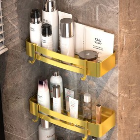 Fürdőszobai Zuhanypolc Csiszolt arany