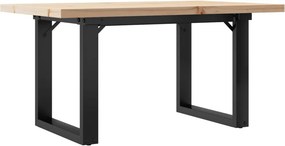 vidaXL tömör fenyőfa és acél O-vázú dohányzóasztal 80x50x40,5 cm