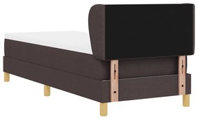 Box Spring Ágy matraccal - Sötétbarna, 80x200 cm, Szövet