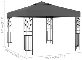 Antracitszürke pavilon 3 x 3 m