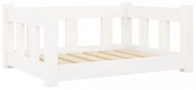 vidaXL fehér tömör fenyőfa kutyaágy 65,5 x 50,5 x 28 cm