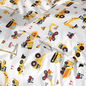 Goldea gyerek pamut ágyneműhuzat - teherautók és kotrógépek 140 x 200 és 70 x 90 cm