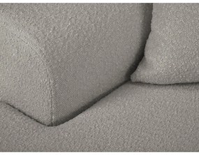 Világosszürke buklé kinyitható tárolóhelyes sarokkanapé (bal oldali-heverő résszel) Kyoto – Cosmopolitan Design