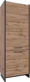 Polcos szekrény, wotan tölgy/fekete, AMONI 2D