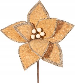 Karácsonyfadísz virág bézs dekoratív nádhoz 25X15 cm Eurofirany