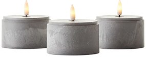 Brilliant - 3 darabos LED gyertya készlet BOUGIE LED/2xAA IP44 szürke/füstszínű