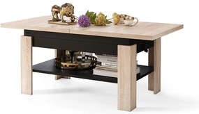 Bővíthető ROY konferencia/étkezőasztal Sonoma tölgy/fekete, emelhető lap