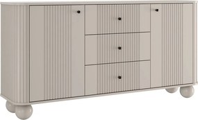 Vesper fiókos komód 160 cm - kasmír / fekete fogantyúk / gömb alakú lábak