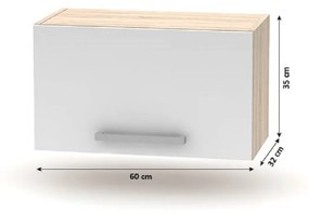 Konyhabútor 2,4 m, tölgy sonoma/fehér, NOVA PLUS