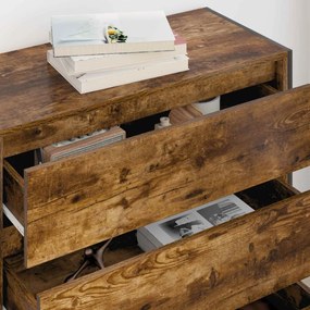 Széf fiókkal Füstös tölgy 79 x 36 x 75.5 cm Faanyag