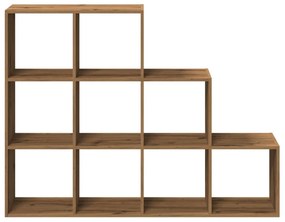 3 szintes kézműves fa elválasztó könyvespolc 137,5x29x103,5 cm