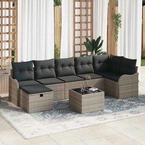 Kerti Kanapé Szett párnával 8 pcs Szürke 287.5 x 122.5 x 85 cm