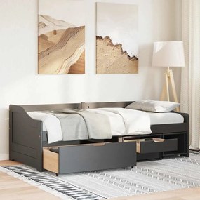 Napozóágy 3 fiókkal matrac nélkül IRUN Fekete 90x200 cm