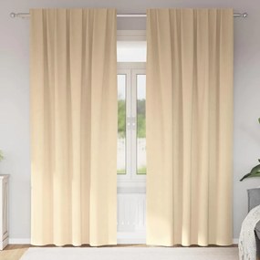 Függönyök függönyökkel 2 pcs Krém 260x140cm Poliészter