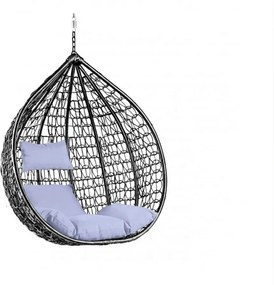 Fekete függőszék KOKON állvány nélkül, világos párna