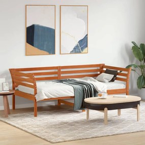 kanapéágy ágy matrac viaszbarna 75x190 cm tömör fa fenyőfa