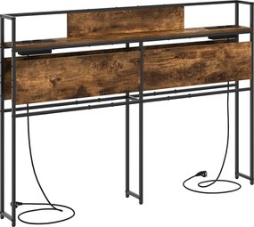 vidaXL Tároló fejtámla polcokkal Füstölt tölgy 140 cm Faanyag