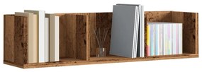 antik fa színű szerelt fa CD-tartó fali polc 75 x 18 x 18 cm
