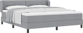 vidaXL Boxrugós ágy matracmal Világosszürke 180 x 200 cm szövet