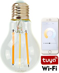 izzó Tuya smart A60 wifi átlátszó fényerőszabályzó fehér loft pók lámpa