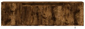 füstös tölgy színű fali TV-szekrény LED-ekkel 135x31x39,5 cm
