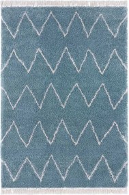 Türkiz shaggy szőnyeg rojtokkal,boho 160x230cm