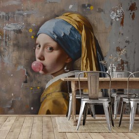 Fotótapéta - Modern lány gyönggyel (147x102 cm)