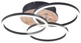 Fekete-barna LED mennyezeti lámpa 43x43 cm Circle – Trio