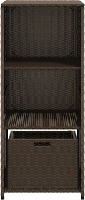 vidaXL barna polyrattan kerti tárolószekrény 50 x 55 x 115 cm