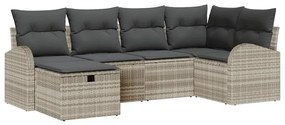 Kerti Kanapé Szett 6 pcs Világosszürke 234 x 124 x 85 cm