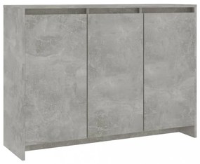 betonszürke szerelt fa tálalószekrény 102 x 33 x 75 cm