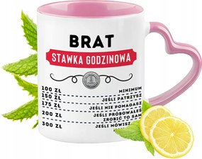 Bögre Testvérnek Rózsaszín Szív Alakú Füllel Kávé Ajándék