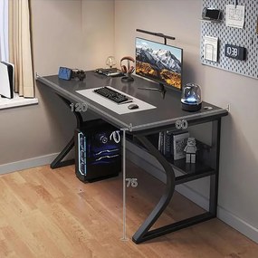 Gamer asztal minőségi íróasztal fekete 120x60x75 cm OTC-B1