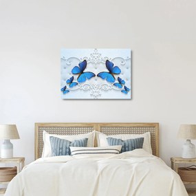 Kép - kék pillangók (üvegen) (70x50 cm)