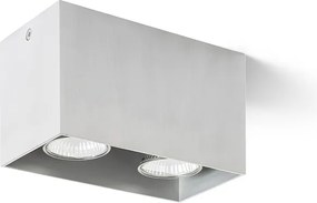 RENDL AGATE II stropní česaný hliník 230V LED GU10 2x7W