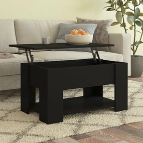 Fekete szerelt fa dohányzóasztal 79 x 49 x 41 cm