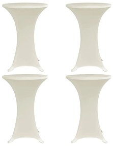 4 db krémszínű sztreccs asztalterítő bárasztalhoz Ø60 cm