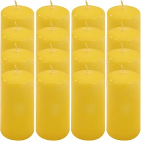 Paraffingyertya 10 cm 20 óra égési idő 16 db szett sárga