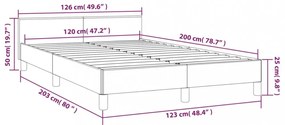 krémszínű ágykeret fejtámlával matrac nélkül 120x200 cm