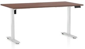 OfficeTech B állítható magasságú asztal, 160 x 80 cm, fehér alap, dió
