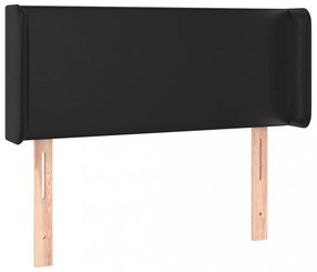 fekete műbőr szárnyas fejtámla 83x16x78/88 cm