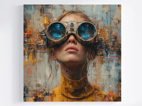 Canvas Vászonkép Portré Nő Steampunk Urban Industrial 80x80