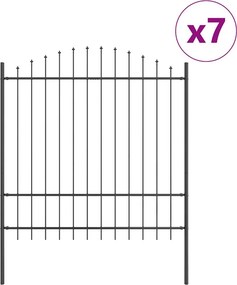 vidaXL Kerti Kerítés 7 pcs Szürke 170 x 215 cm Porszórt acél