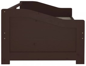sötétbarna 3 személyes tömör fenyőfa kanapéágy 90 x 200 cm